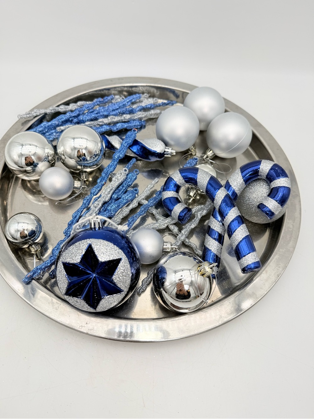 Blue & Silver Christmas Ornament Set plastic - Home Accents - 33 pieces